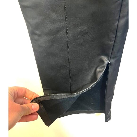 Anthropologie Pilcro Glasgow Faux Leather Skinny Pants Black Pull-On Size 32 NWT - Picture 9 of 14
